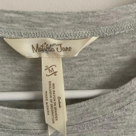 Matilda Jane 3/4 length sleeves chiffon trim grey blouse M - Picture 5 of 5